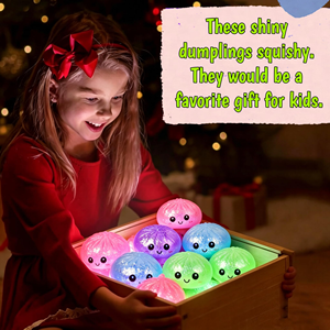 Jouets anti-stress lumineux en forme de boulette, simulation de pain vapeur, avec veilleuse LED, vente en gros en stock - Product Image 3
