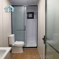Casa Contenedor de Acero Prefabricada de 20 Pies, 1 Dormitorio, Clínica Móvil, Oficina con Baño, Ducha, Entrada, Construcción, Uso de Emergencia