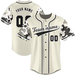 Conjuntos de Camisetas de Béisbol Americanas Personalizables con Nombres, Logotipos, Números de Equipo, en Blanco, Transpirables, que Absorben la Humedad, 100% Poliéster Digital - Product Image 4
