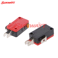 Micro-interrupteur SUNWAYT SW-NS3 de bonne qualité à 3 bornes pour joystick de jeu d'arcade 125/250VAC, rouge, métal et plastique