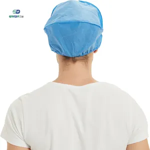 SMS 35gsm médecin infirmière chirurgien tête casquettes élastique jetable médical chirurgical casquette en gros non tissé PP CE SANDA cheveux accessoires