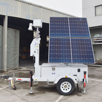 Remorque de surveillance solaire mobile avec 2 panneaux solaires et batterie LFP