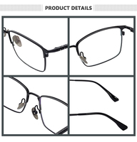 Vente en gros de lunettes optiques rectangulaires avec monture en titane, logo personnalisé, montures anti-lumière bleue pour femmes