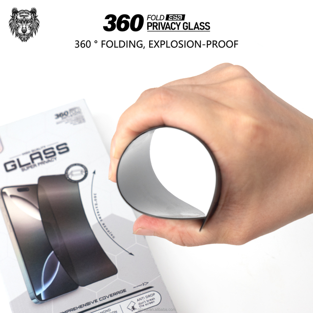 OG Privacy Tempered Glass for iPhone 16 17 Pro Max/16E & Samsung S25 Ultra/S26 ESD Anti-Static 360 Folding Full Screen Protector