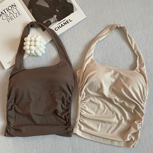 BM New - style Sexy Halter Neck Camisole almohadillas de sujetador integradas para mujeres <span class=keywords><strong>Top</strong></span> <span class=keywords><strong>Bandeau</strong></span> interior de moda para la temporada de otoño para el verano - Product Image 2