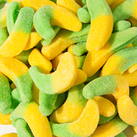 Bonbons gélifiés acidulés en forme de fruits, saveurs multiples de fruits, pastèque, banane, orange, ananas, bonbons mous, directement de l'usine