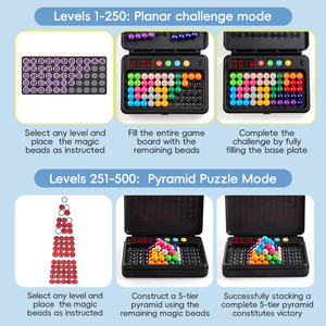 Juego de Mesa de Cuentas Mágicas para Pensar y Razonar, Rompecabezas 3D, Juego de Batalla para Dos Jugadores, Juguete Portátil Ideal para Viajes para Niños y Adultos - Product Image 3