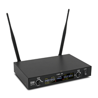 Microphone sans fil professionnel Xtuga U771, double canal, cravate UHF pour utilisation en conférence