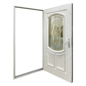 Lemon Latest Design French Stainless Steel Framed Casement Door Single Interior White Aluminum Swing Door For Bedroom