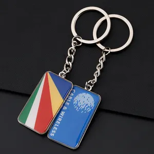 Wholesale Custom Printed Metal Epoxy Key Ring For Souvenir Keychain