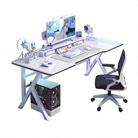 Ensemble table et chaise de jeu YOUTAI moderne et simple avec rangement, en métal carbone et MDF, pour bureau d'ordinateur à domicile et décoration de pièce.