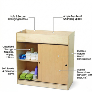 Muebles de Madera de Alta Calidad para Guardería y Preescolar Montessori, Mesa Cambiadora para Bebés, Equipo de Almacenamiento para Jardín de Infancia - Product Image 2