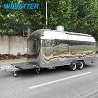 WEBETTER Camion de restauration rapide, Remorque Food Truck, Camionnette à café, Remorque alimentaire mobile, Camion de crème glacée, Remorque à hot-dogs entièrement équipée