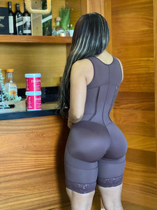 Faja colombiana <span class=keywords><strong>de</strong></span> etapa 2/3 para mujer, ropa deportiva, faja reductora, body moldeador con cremallera, ganchos exteriores e interiores, con sujetador - Product Image 6