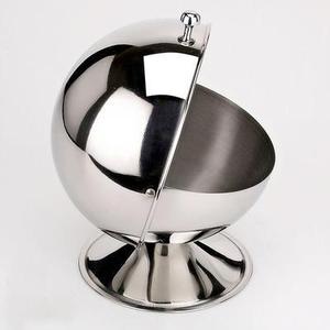 Elegante cacerola de vidrio pulido brillante con tapa de acero inoxidable para servir azúcar Pimienta Sal especias; <span class=keywords><strong>azucarero</strong></span> de metal Premium - Product Image 2