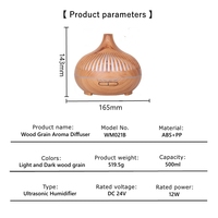 Difusor de Aromas para el Hogar con Logotipo Personalizado, Mayorista Chino, Difusor de Aceites Esenciales con Acabado de Madera, Control Remoto, Temporizador y Luz Nocturna LED de 7 Colores