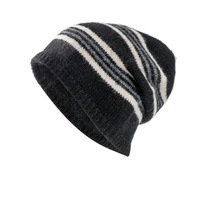 Bonnet en laine mélangée rayé d'hiver, personnalisé, unisexe, en jacquard, style décontracté, tricoté, thermique, pour l'extérieur et les voyages, vente en gros directe usine