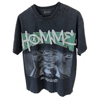 Personnalisé Créer Hip Hop Streetwear DTG Imprimer Graphique Distressed Rhinestone T shirt Pour Hommes T-shirt surdimensionné en coton lourd