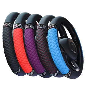 37 - 38 CM Anti-slip Inner Ring Steering-Wheel Car Styling Carpet No inner ring Soft Braid on Car Steering Wheel Cover