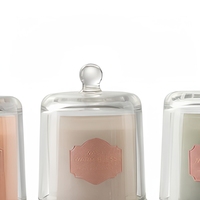 Cloche en verre pour bougie parfumée, cloche en verre avec couvercle, décoration parfumée pour la maison, cadeau, vente en gros, OEM, ODM, fournisseur de marques privées