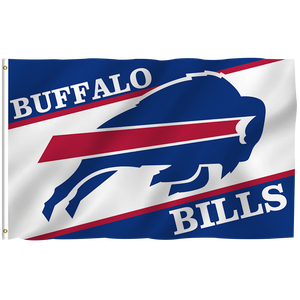 Haute qualité 3x5ft pour équipe de Football <span class=keywords><strong>NFL</strong></span> conception personnalisée bannière Buffalo Bills drapeaux 100% Polyester Stock toutes les équipes - Product Image 1