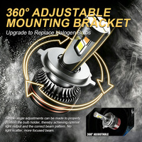 Ampoule de phare LED JHS trois couleurs M8 Pro, faisceau haut et bas, H3 H4 H7 H11 9004 9005 881, feux de brouillard, éclairage LED automobile pour voitures et SUV