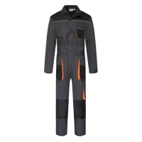 Salopette de travail robuste en toile premium pour homme, avec taille élastique et multiples poches cargo, idéale pour les mécaniciens