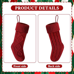 2026 Custom Wholesale Logo Xmas Gift Large <b>Cheap</b> Knit Gift Bulk Red <b>Christmas</b> Embroidered <b>Stocking</b> - Product Image 2