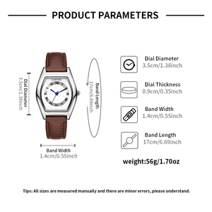 LUCKY FOX Reloj de cuarzo de lujo para mujer con diseño de moda simple Caja ovalada Números romanos y cinturón Reloj estilo encanto - Product Image 6