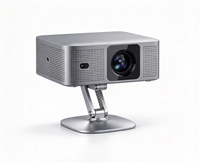 Projecteur LED Mini à Courte Portée avec Prise en Charge 4K, Android 14, 6000 Lumens et Correction Automatique de la Distorsion Trapézoïdale pour Divertissement Intérieur
