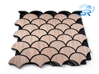 Panneau d'isolation acoustique moderne en fibre de polyester à motif ondulé en bois, design 3D modulaire pour appartement/salon
