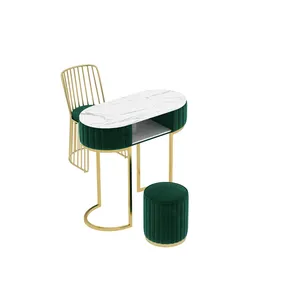 Nordic Net Red Marmor 120 cm Nagelkunst Tisch und Stuhl Salonmöbel Kombination