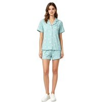 Ensemble de pyjama tricoté décontracté pour femme, personnalisable, brodé à la machine, imprimé sur mesure, respirant, boutonné, confortable pour l'été