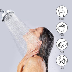 Pommeau de douche fixe à 5 réglages avec tête de douche pivotante réglable, haute pression, effet pluie, pour hôtel ou salle de bain - Product Image 5