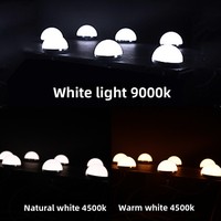 12 Bombillas LED para Espejo de Maquillaje, Base de Aluminio Oculta, Control Táctil USB, Regulable, Tres Colores, Monocromática, para Baño