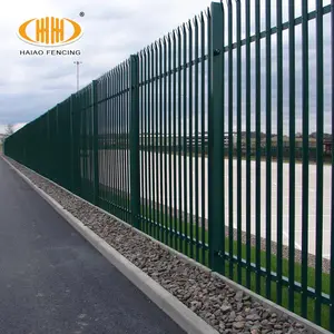 HAIAO çit 2.1x5m yeşil toz kaplı Palisade çit kapısı tasarım