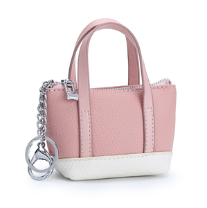 Petit sac à main en cuir de vachette pleine fleur, couleur bonbon, avec porte-clés, pour femme, étui à rouge à lèvres et écouteurs, et porte-monnaie suspendu - Product Image 5