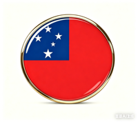 GREPAS GIFTS Épinglette drapeau de Samoa ronde de 1 pouce, épinglette patriotique mondiale pour chapeau