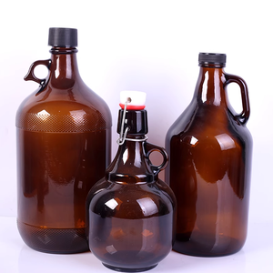 Venta al por mayor de gran capacidad 1L <span class=keywords><strong>2L</strong></span> 2.5L 4L 64oz marrón California botella de vino jarra de licor con tapón de rosca y Mini mango - Product Image 3