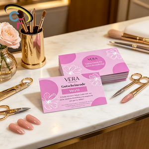 Tarjetas de Descuento con Diseño Floral Rosa Personalizadas para Marcas de Moda, Tarjetas de Agradecimiento para Pequeñas Empresas - Product Image 1