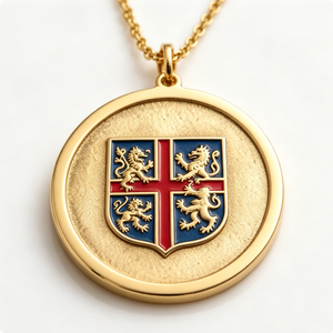 Médaille en alliage de zinc plaqué or avec design de blason en émail dur, souvenir patriotique circulaire artisanal - Product Image 3
