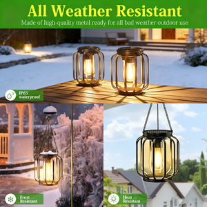 Lámparas Colgantes Solares de 1000LM, Resistentes al Agua IP65, Metálicas, Vintage, Decorativas, con Luces LED para Jardín y Patio, en Oferta - Product Image 4