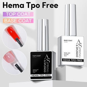 Vernis à ongles en gel de marque privée, nouvelle version, longue durée, sans HEMA ni TPO, couche de base et de finition, logo personnalisé, français, 15 ml, sans essuyage - Product Image 1