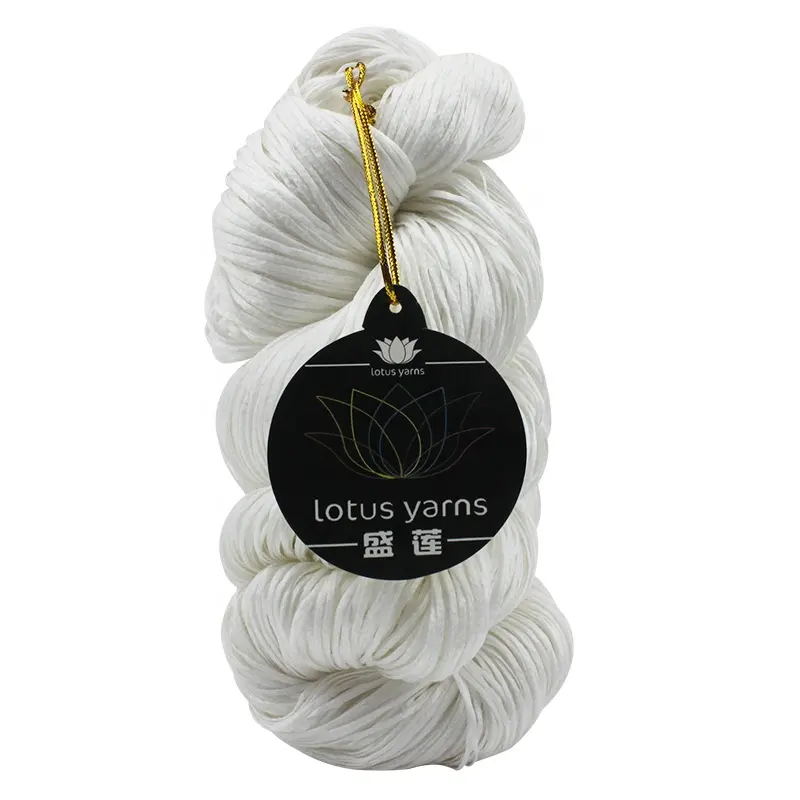 Fil de coton froissé au crochet de couleur non teint 100% coton pour le tricot à la main