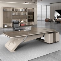 Bureau de direction de luxe combiné, table de bureau moderne pour directeur/chef/président, table de patron simple