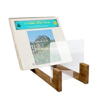 Support de rangement pour disques vinyles en bois de pin naturel avec étui transparent en PS