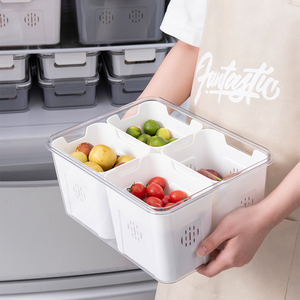 Nuova scatola di conservazione della verdura di frutta scatola di immagazzinaggio portatile creativa del compartimento scatola dell'organizzatore del <span class=keywords><strong>frigorifero</strong></span> della cucina - Product Image 5
