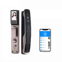 Échantillon de verrouillage par empreinte digitale, écran tactile, verrouillage par code d'alarme, dernier cylindre, serrures intelligentes avec caméra, livraison directe