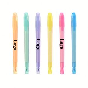 Custom Logo Printed Double Sided Highlighter <b>Marker</b> Pens <b>Permanent</b> Waterproof Plastic Household Use - Product Image 1