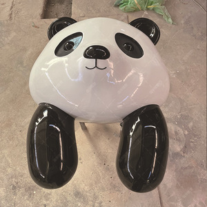 Sculpture de panda en fibre de verre, décoration animale à poser au sol pour extérieur - Product Image 4